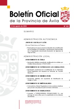 Boletín Oficial de la Provincia del jueves, 23 de agosto de 2018