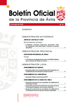 Boletín Oficial de la Provincia del martes, 24 de abril de 2018