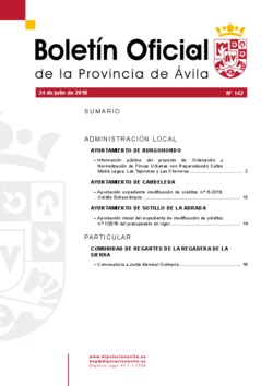 Boletín Oficial de la Provincia del martes, 24 de julio de 2018