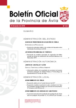 Boletín Oficial de la Provincia del lunes, 25 de junio de 2018