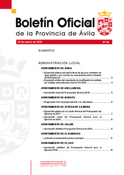 Boletín Oficial de la Provincia del lunes, 26 de marzo de 2018