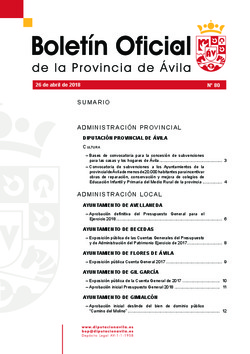 Boletín Oficial de la Provincia del jueves, 26 de abril de 2018