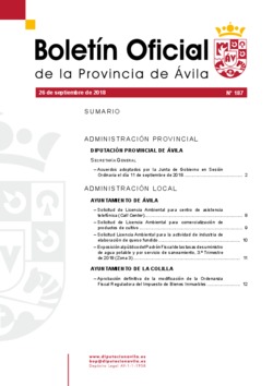 Boletín Oficial de la Provincia del miércoles, 26 de septiembre de 2018