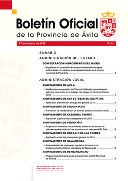 Boletín Oficial de la Provincia del martes, 27 de febrero de 2018