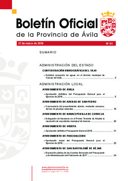 Boletín Oficial de la Provincia del martes, 27 de marzo de 2018