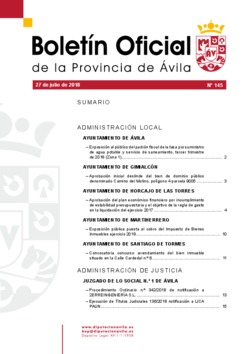 Boletín Oficial de la Provincia del viernes, 27 de julio de 2018