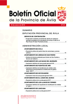 Boletín Oficial de la Provincia del martes, 30 de enero de 2018