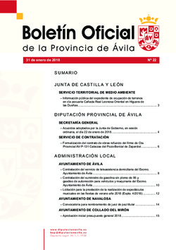 Boletín Oficial de la Provincia del miércoles, 31 de enero de 2018