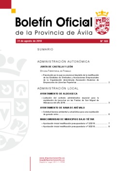 Boletín Oficial de la Provincia del viernes, 31 de agosto de 2018