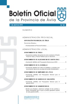 Boletín Oficial de la Provincia del lunes, 1 de abril de 2019