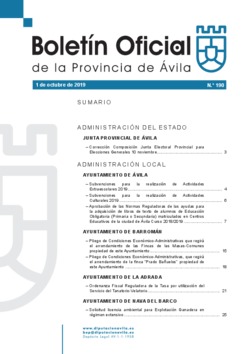 Boletín Oficial de la Provincia del martes, 1 de octubre de 2019