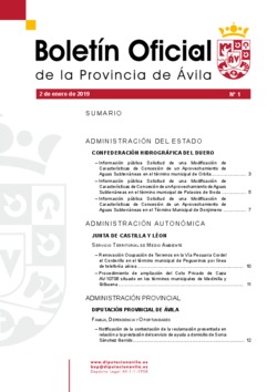 Boletín Oficial de la Provincia del miércoles, 2 de enero de 2019