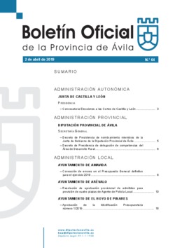 Boletín Oficial de la Provincia del martes, 2 de abril de 2019