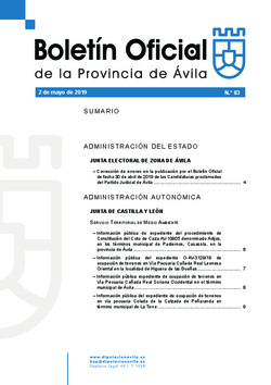 Boletín Oficial de la Provincia del viernes, 3 de mayo de 2019