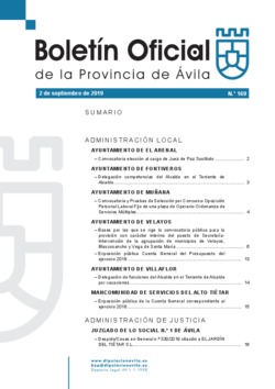 Boletín Oficial de la Provincia del lunes, 2 de septiembre de 2019