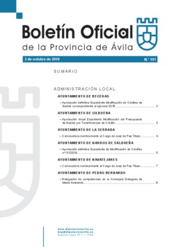 Boletín Oficial de la Provincia del miércoles, 2 de octubre de 2019