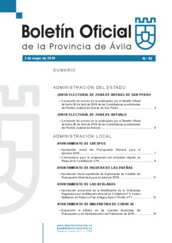 Boletín Oficial de la Provincia del viernes, 3 de mayo de 2019