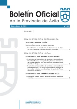 Boletín Oficial de la Provincia del viernes, 4 de octubre de 2019