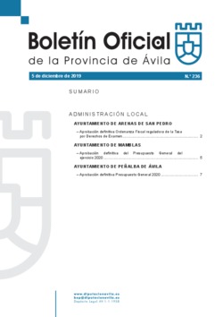 Boletín Oficial de la Provincia del jueves, 5 de diciembre de 2019