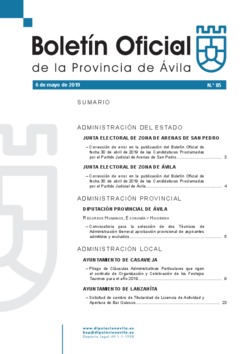 Boletín Oficial de la Provincia del lunes, 6 de mayo de 2019