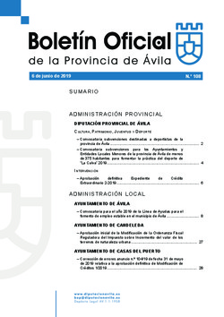 Boletín Oficial de la Provincia del jueves, 6 de junio de 2019