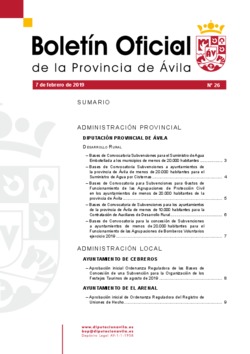 Boletín Oficial de la Provincia del jueves, 7 de febrero de 2019