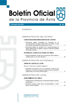Boletín Oficial de la Provincia del viernes, 8 de marzo de 2019