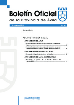 Boletín Oficial de la Provincia del martes, 7 de mayo de 2019