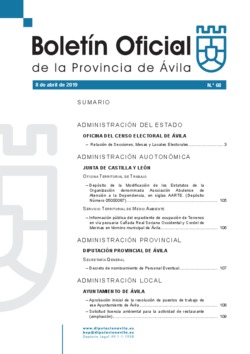 Boletín Oficial de la Provincia del lunes, 8 de abril de 2019