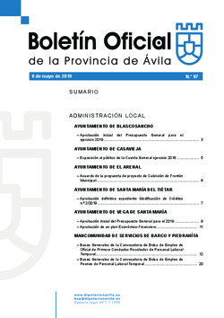 Boletín Oficial de la Provincia del miércoles, 8 de mayo de 2019