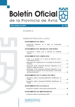 Boletín Oficial de la Provincia del martes, 8 de octubre de 2019