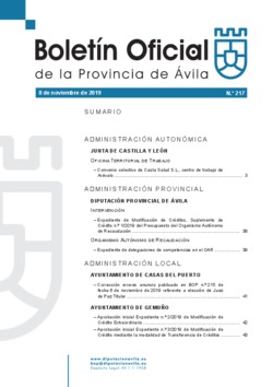 Boletín Oficial de la Provincia del viernes, 8 de noviembre de 2019