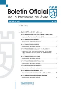 Boletín Oficial de la Provincia del martes, 9 de julio de 2019