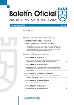 Boletín Oficial de la Provincia del viernes, 9 de agosto de 2019