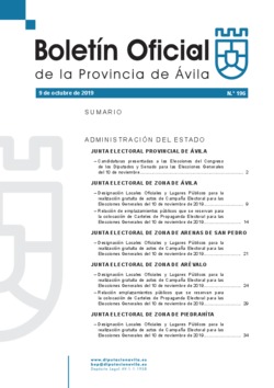 Boletín Oficial de la Provincia del miércoles, 9 de octubre de 2019