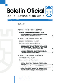 Boletín Oficial de la Provincia del lunes, 10 de junio de 2019