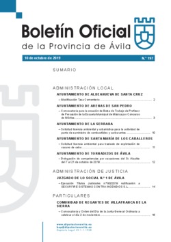 Boletín Oficial de la Provincia del jueves, 10 de octubre de 2019