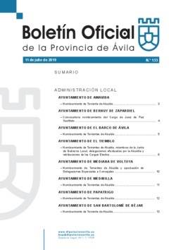 Boletín Oficial de la Provincia del jueves, 11 de julio de 2019