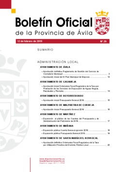 Boletín Oficial de la Provincia del martes, 12 de febrero de 2019