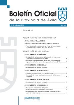 Boletín Oficial de la Provincia del viernes, 12 de julio de 2019