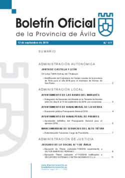 Boletín Oficial de la Provincia del jueves, 12 de septiembre de 2019