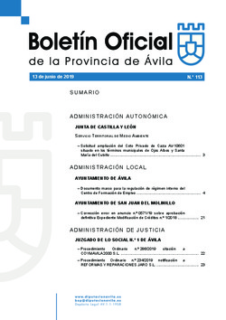 Boletín Oficial de la Provincia del jueves, 13 de junio de 2019