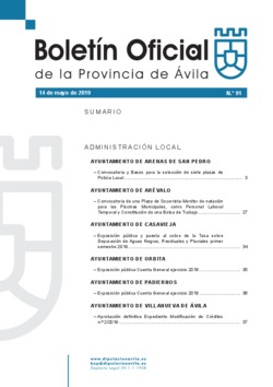 Boletín Oficial de la Provincia del martes, 14 de mayo de 2019