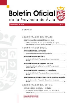 Boletín Oficial de la Provincia del martes, 15 de enero de 2019