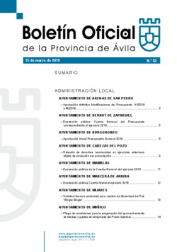 Boletín Oficial de la Provincia del viernes, 15 de marzo de 2019