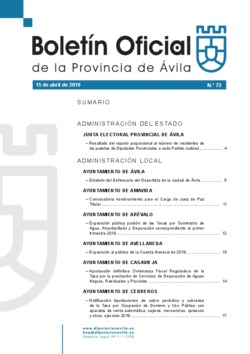 Boletín Oficial de la Provincia del lunes, 15 de abril de 2019