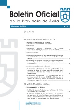 Boletín Oficial de la Provincia del miércoles, 15 de mayo de 2019