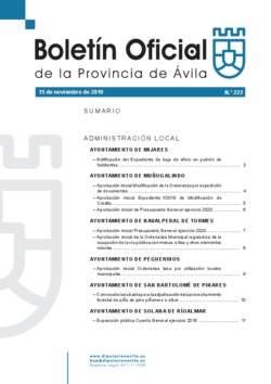 Boletín Oficial de la Provincia del viernes, 15 de noviembre de 2019