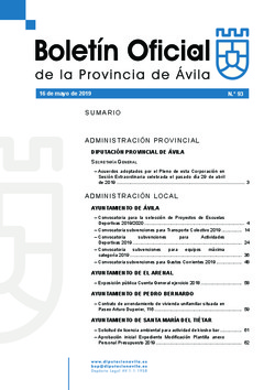 Boletín Oficial de la Provincia del jueves, 16 de mayo de 2019