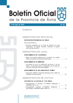 Boletín Oficial de la Provincia del viernes, 17 de mayo de 2019